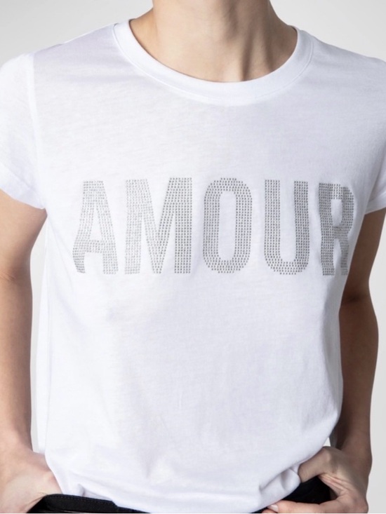 Zadig & Voltaire Tops - NWT💕Zadig & Voltaire Woop Amour Strass T-Shirt in BLANC Size XS